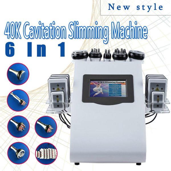 

stock in usa new arrival 40k ultrasonic liposuction cavitation 8 pads laser vacuum rf skin care salon beauty equipment slimming