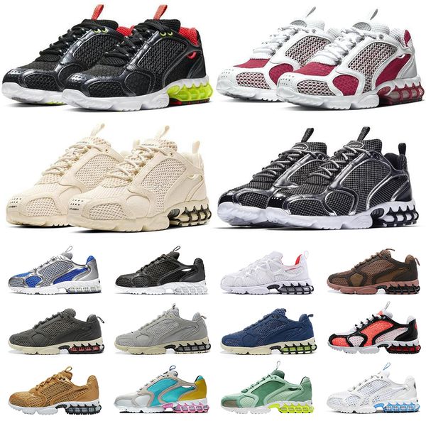 

new track red beige fashion stussy zoom spiridon caged 2 men's running shoes sports trainers women sneakers cu1854-200