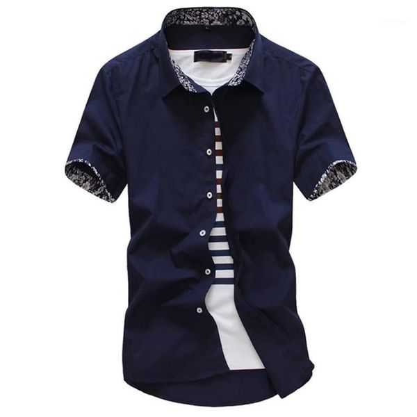 

summer casual shirt men korean style casual slim shirt solid color short sleeve youth plus size men 1, White;black