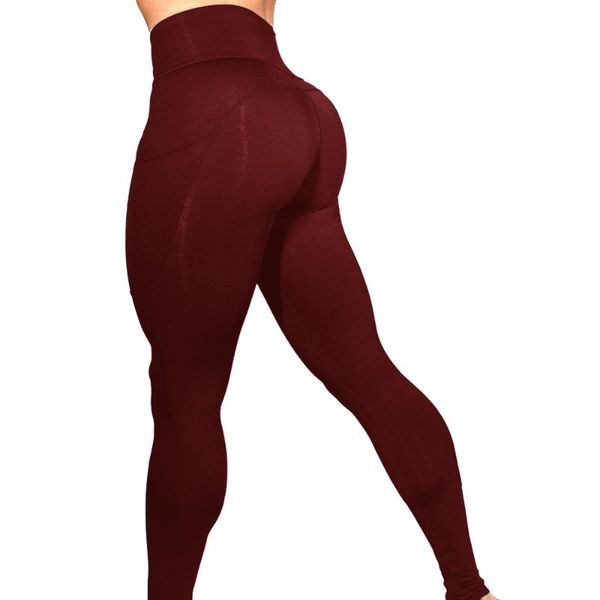 

yoga 2020 women's solid workout leggings fitness sports gym running yoga athletic pants women energy seamless all season @5, White;red