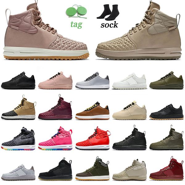 

2022 og lunar 1 duckboot running shoes for men women linen medium olive triple black wolf grey low trainers sneakers size 13