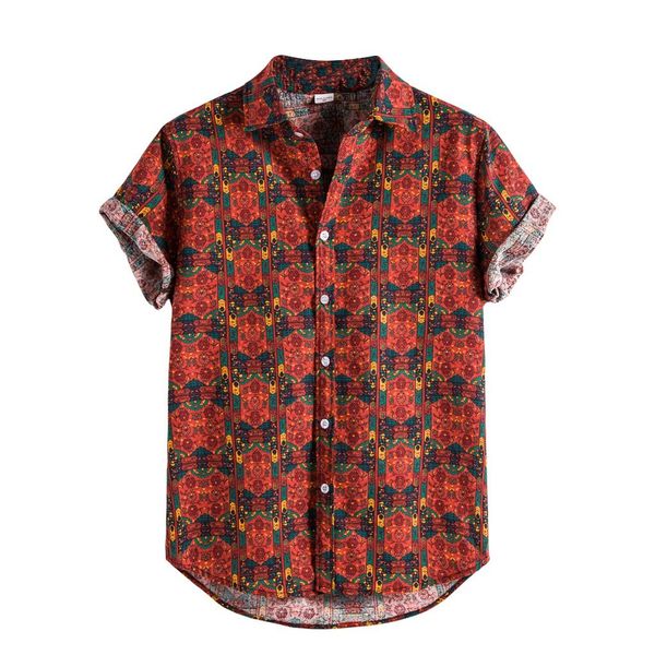 

2020 men shirts short sleeve printed casual blouse hawaiian shirt male summer geometric plus size shirts 3xl #n3 1021, White;black