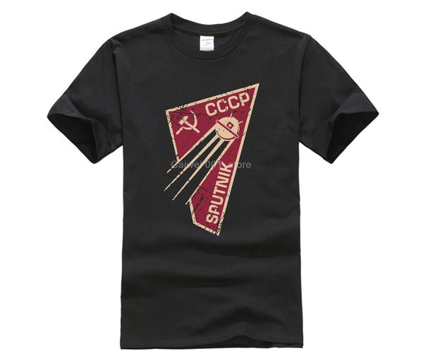 

sport casual o-neck loose summer t shirt for men geometric men cccp russia c c c p sputnik 1 space fashion printed men's t-shirt