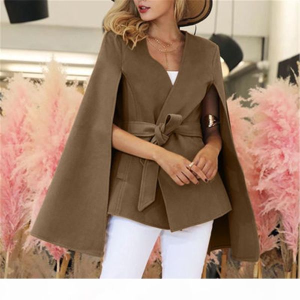 

solid womens woolen coat long sleeve stand collar womens long coats fashion womens casual jackets clothing, Black