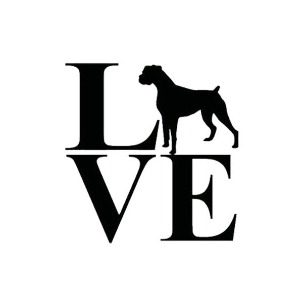 

12cm*12.5cm car styling love boxer dog vinyl creative fashion car stickers black silver c5-0754