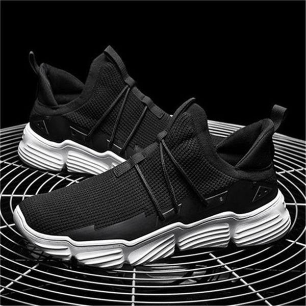 

2020 mesh men's sneakers casual lace-up flats male shoes black white