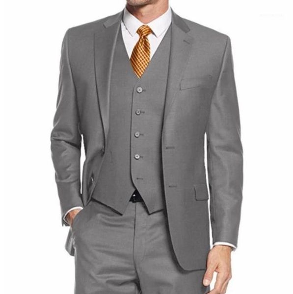 

men's suits & blazers light gray groom tuxedos for wedding classic fit custom made formal suit business party men 3 pieces (jacket+vest, White;black