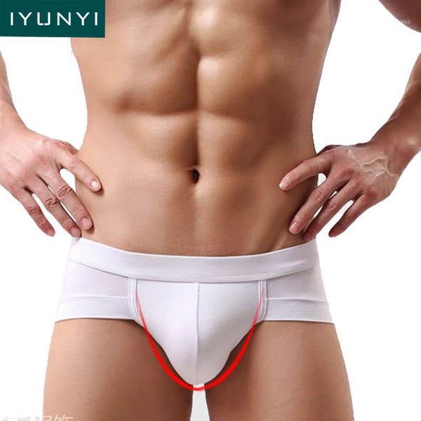 

iyunyi men underwear breifs cotton breathable underpants bikini men u convex pouch briefs soft underpants panties1, Black;white