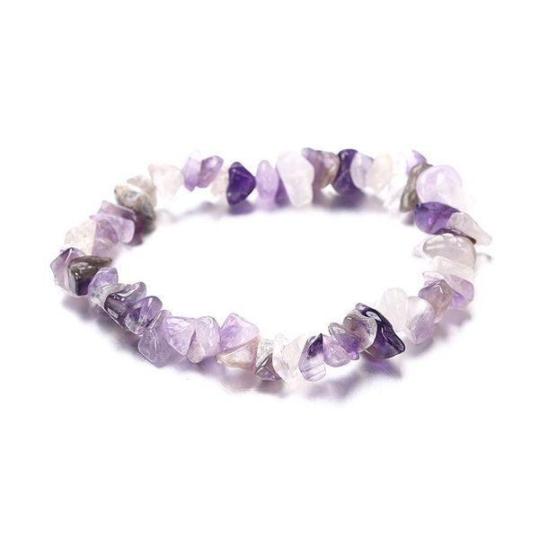 

natural healing white crystal stone bracelets gravel bracelet quartz irregular chip beads reiki strand bangle women girl jlligy, Black