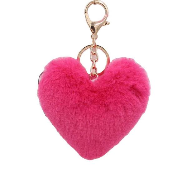

cute pompom keyring heart fashion soft leopard fur ball keychains lanyard plush keyholder cars bags charms 1 66zc c2