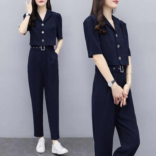 

tjpqf fashionable jumpsuit spring and autumn 2020 new summer women's wear waistline shows zhuang and women's korean nv slimcasual, Gray
