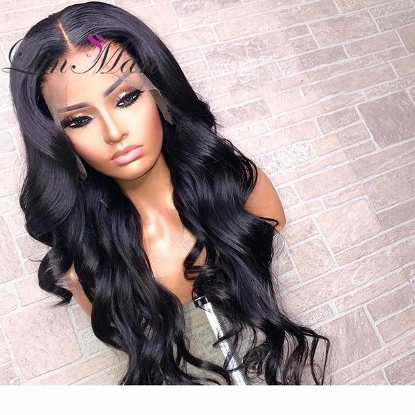 

brazilian non-remy hair lace front hair wigs baby hair pre-plucked wavy wigs, Black;brown