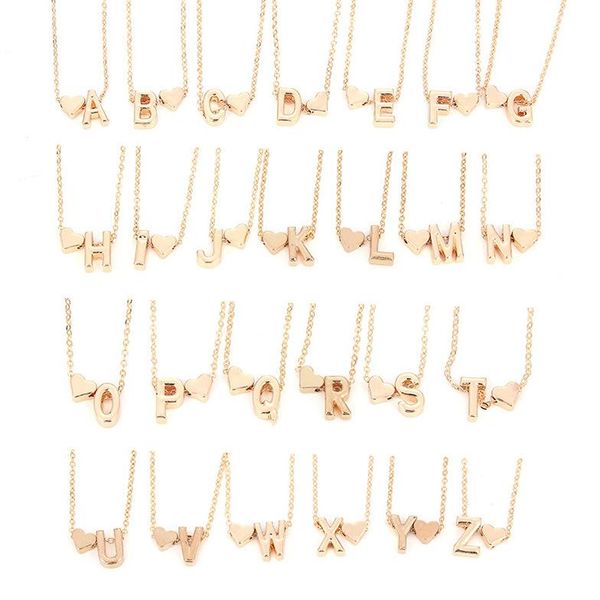 

мода крошечный dainty сердца исходное ожерелье письмо ожерелье имя ювелирные изделия для женщин аксессуары girlfriend подарочные кпт qyljxy, Silver