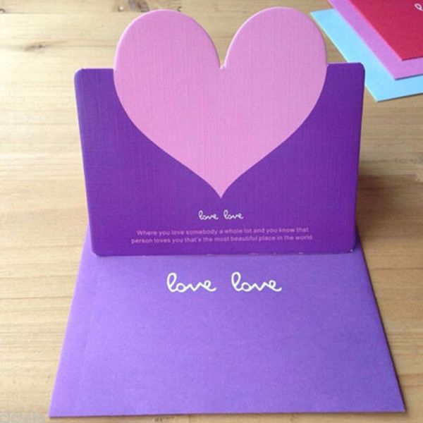 

10pcs/pack 3d greeting cards handmade heart shape paper cut valentines mother's day christmas wedding gift card
