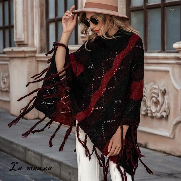 

winter 2020 print women swing fashion vintage tassel o-neck loose knitted sweaters ladies1, White