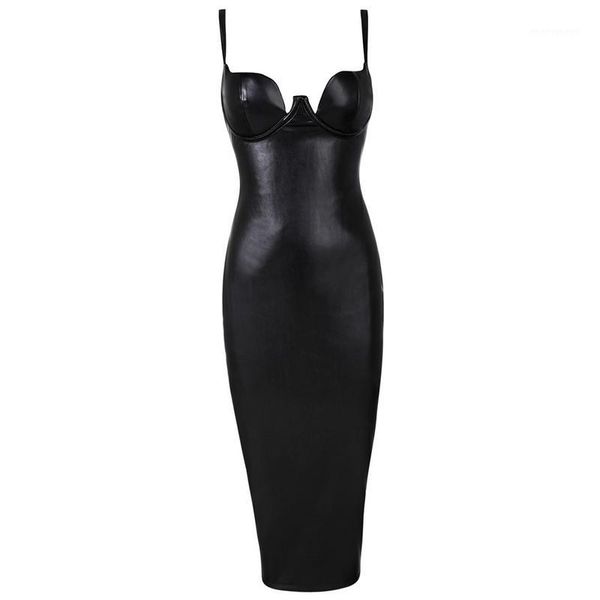 

party dresses wholesale- five color 2021 summer selling white khaki pink black gold kim kardashian leather evening dress1, White;black