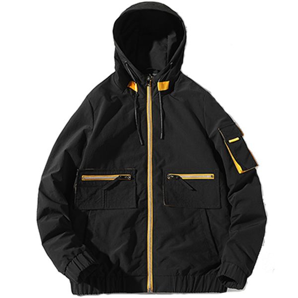 

2021 new casual hoodie men hip hop streetwear harajuku cargo pocket open spring jacket men's clothes pju4 j4bj, Black;brown