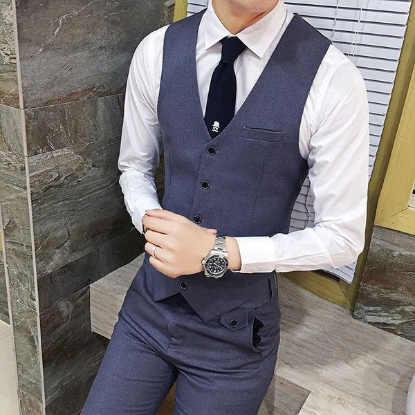 

autumn new men's suit waistcoat, Black;white