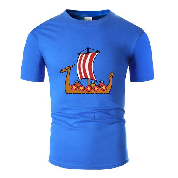 

new style customized drakkar viking ship comic illustration for humorous graphic round neck sport hooded sweatshirt hoodie t shirt