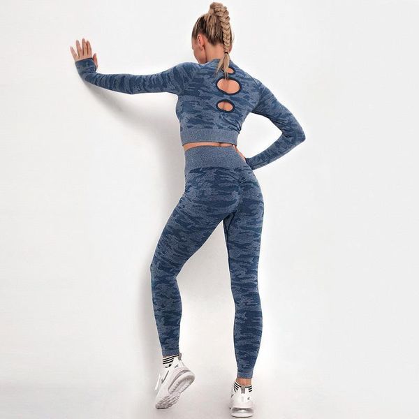 

yoga outfits women seamless push up sport set women's sports crop legging wear woman long sleeve fitness set1, White;red