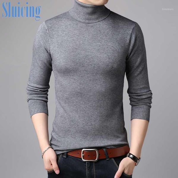 

sluicing fall 2020 new casual pullover men's sweater long sleeve fashion solid color high collar everyday men's sweater1, White;black