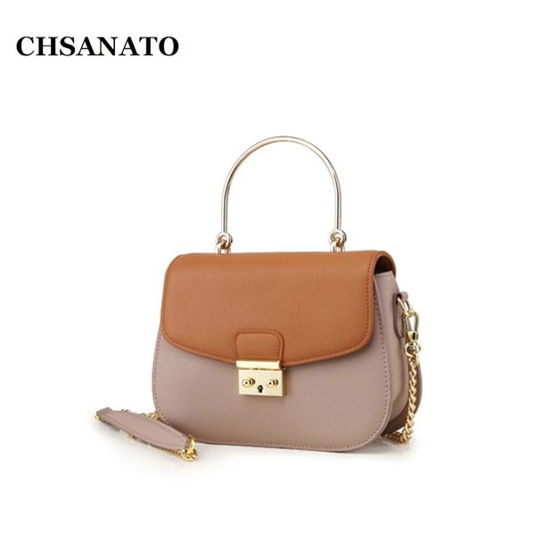 

chsanato popular fashion brand design women genuine leather bag real cowskin small chain shoulder bags