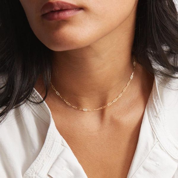 

necklace for women not fade 316l stainless steel necklace women minimalist choker simple chain jewelry, Golden;silver