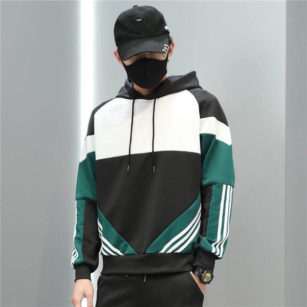 

men designer hoodies autumn fashion mens letter print pullover hoodie casual men hooded patchwork sweatshirt 2 colors size m-4xl