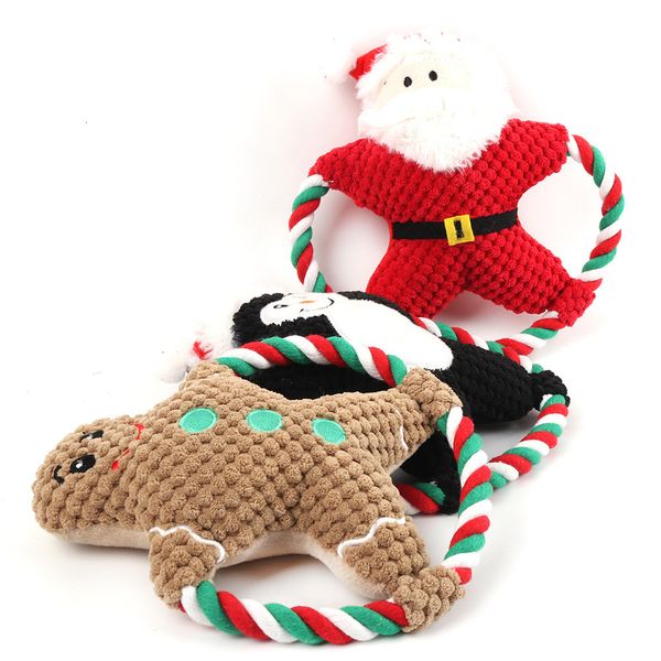 

man santa gingerbread molar bite doll puppy plush vocal toys dog christmas gifts ewf1702 qsbl