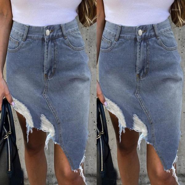 

women ladies cowboy solid irregular female dress skirt1, Black