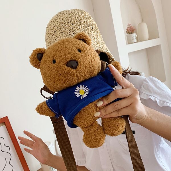 

2020 cute bear plush phone bag female tide korean version of the shoulder shoulder bag messenger girls