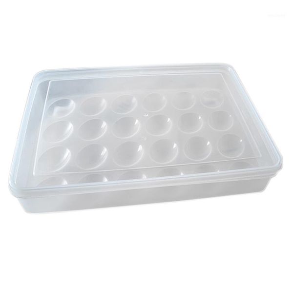 

storage bottles & jars egg holder for refrigerator, deviled tray carrier with lid fridge stackable plastic containers, 24 tray1