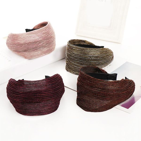 

women wide hair hoop girl broadside cloth fashion headband elegant hairbands solid color headdress temperament hair accessories q bbybdv