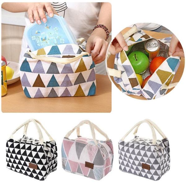 

portable waterproof lunch box storage bag for women kids men cooler lunch box bag tote canvas insulation package