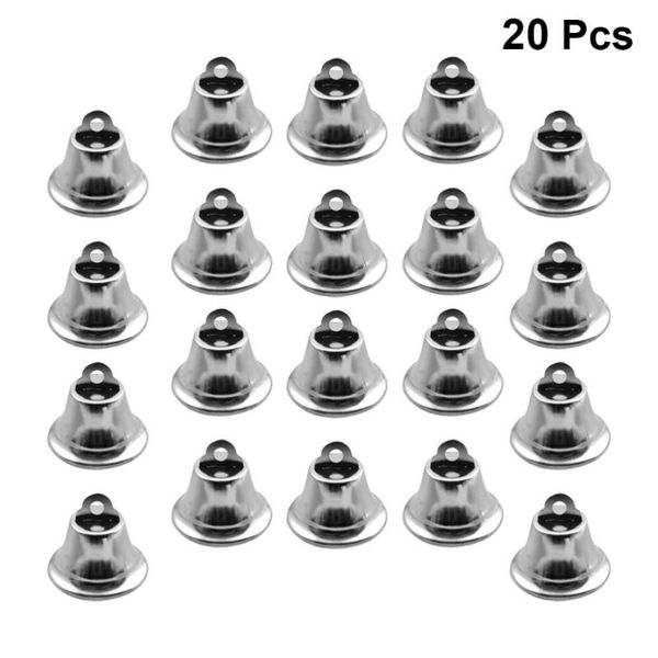 

20pcs 2.1cm small jingle bells metal bell xmas decor pendants jewelry ornaments for party christmas tree diy crafts (silver