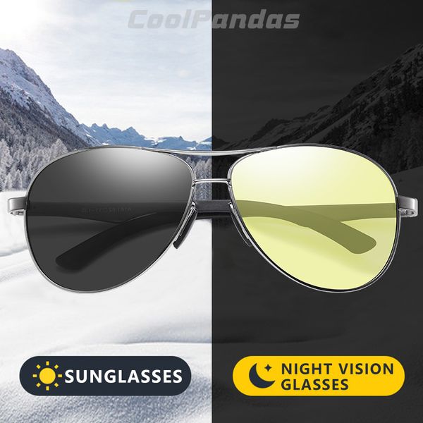 

2020 Aviation Driving Photochromic Sunglasses Men Polarized Glasses Women Day Night Vision Driver Eyewear UV400 zonnebril heren T200511