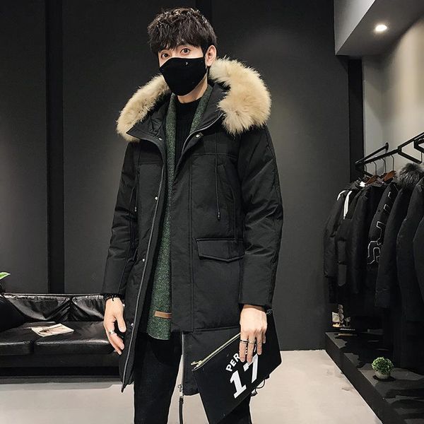 

him; male and female paragraph lovers heavy hair grows in winter new men brought a hooded white duck down more tooling, Black