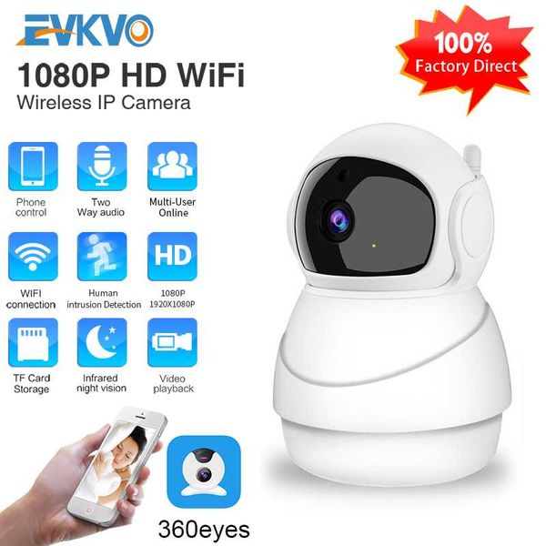 

evkvo 1080p hd ip camera wifi baby monitor mini surveillance cctv camera ir night vision two way audio 2mp home security