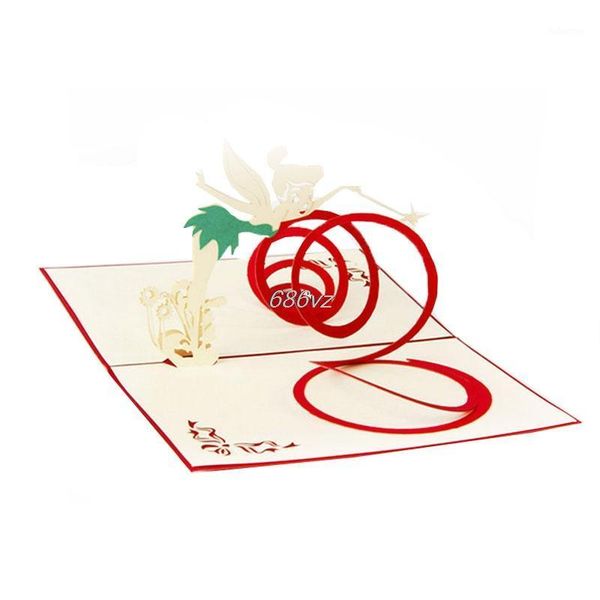 

3d up greeting cards creative hollow angel heart handmade paper carving craft carte postale artesanato origami1