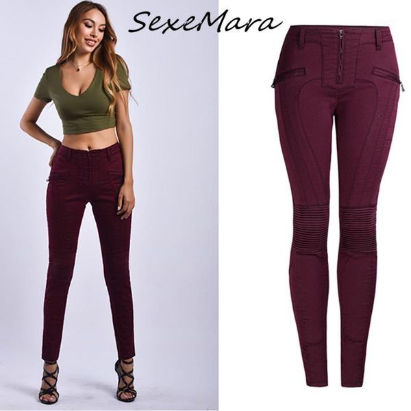 

new arrival patchwork red women jeans 2020 fashion casual skinny women jeans slim high waist1, Blue