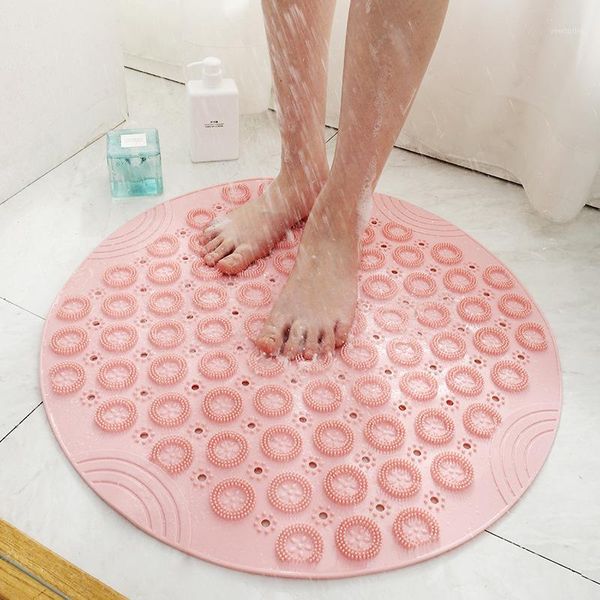 

bath mats bathroom pvc solid color round large sized hydrophobic suction pad massage feet domestic shower room mat1