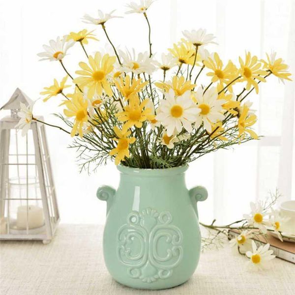 

decorative flowers & wreaths 5 heads/branch artificial dasiy silk fake stamen small daisy for wedding holding home decor1