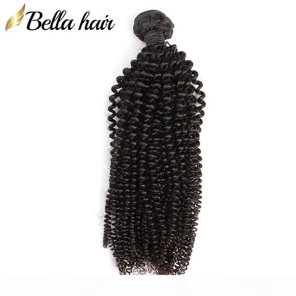 

bellahair cambodian unprocessed weft kinky curly hair bundles 10"-24" virgin hair extensions double weft human hair wefts weaves, Black