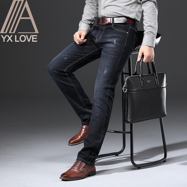 

2020 new design jeans mens pants cotton deniem classic trousers casual stretch slim black blue multiple styles