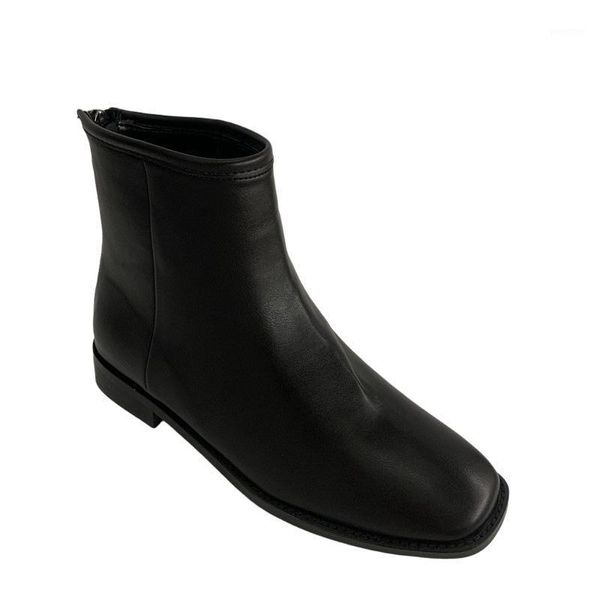 

rock shoes woman rubber boots luxury designer boots-women winter footwear zipper rain ladies autumn fashion 2020 leather1, Black