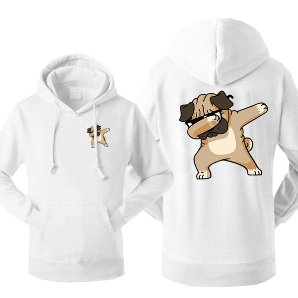 

hip hop style dog men's hoodies sweatshirt tracksuit fleece hooded cute dog trap rap streetwear sportswear winter warm pullover, Black