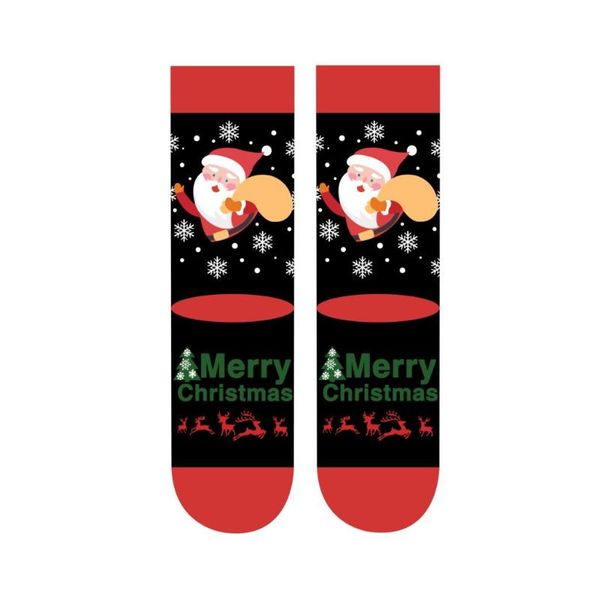 

fashion christmas socks santa claus gift kids xmas funny socks for lady women santa stockings 2020, Black