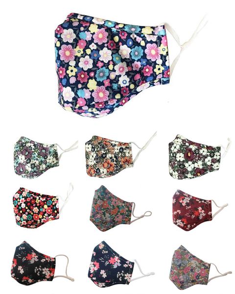

mask floral print cotton with breather masks dustproof washable masks adjustable reusable face masks 20 patterns f6uv