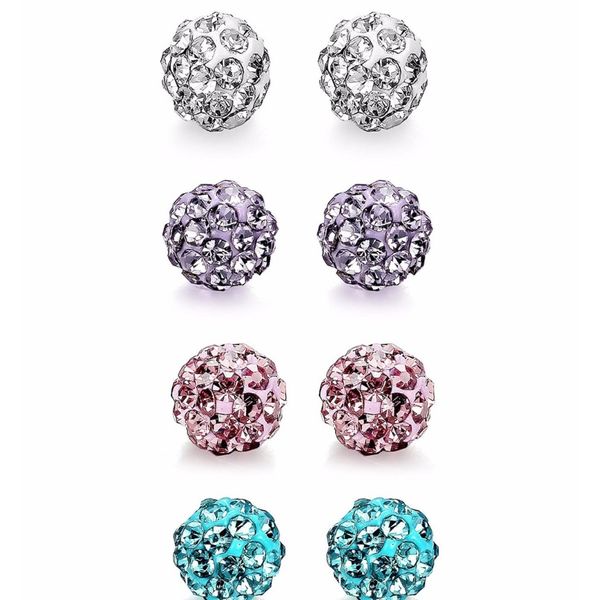 

modrsa 2pcs из нержавеющей стали языка кольцо кольца штанги хрустальные шариковые ушные гвоздики для губ пирсинг корпус украшения для женщин, Silver