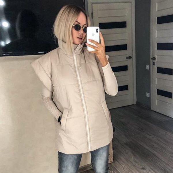 

malina winter autumn zipper vests women fashion solid slim pu leather coats women elegant straight vests female ladies jmx1016, Black;brown